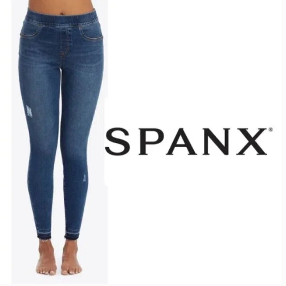 Spanx Distressed Skinny Jeans #20203R - Blue - Size XL